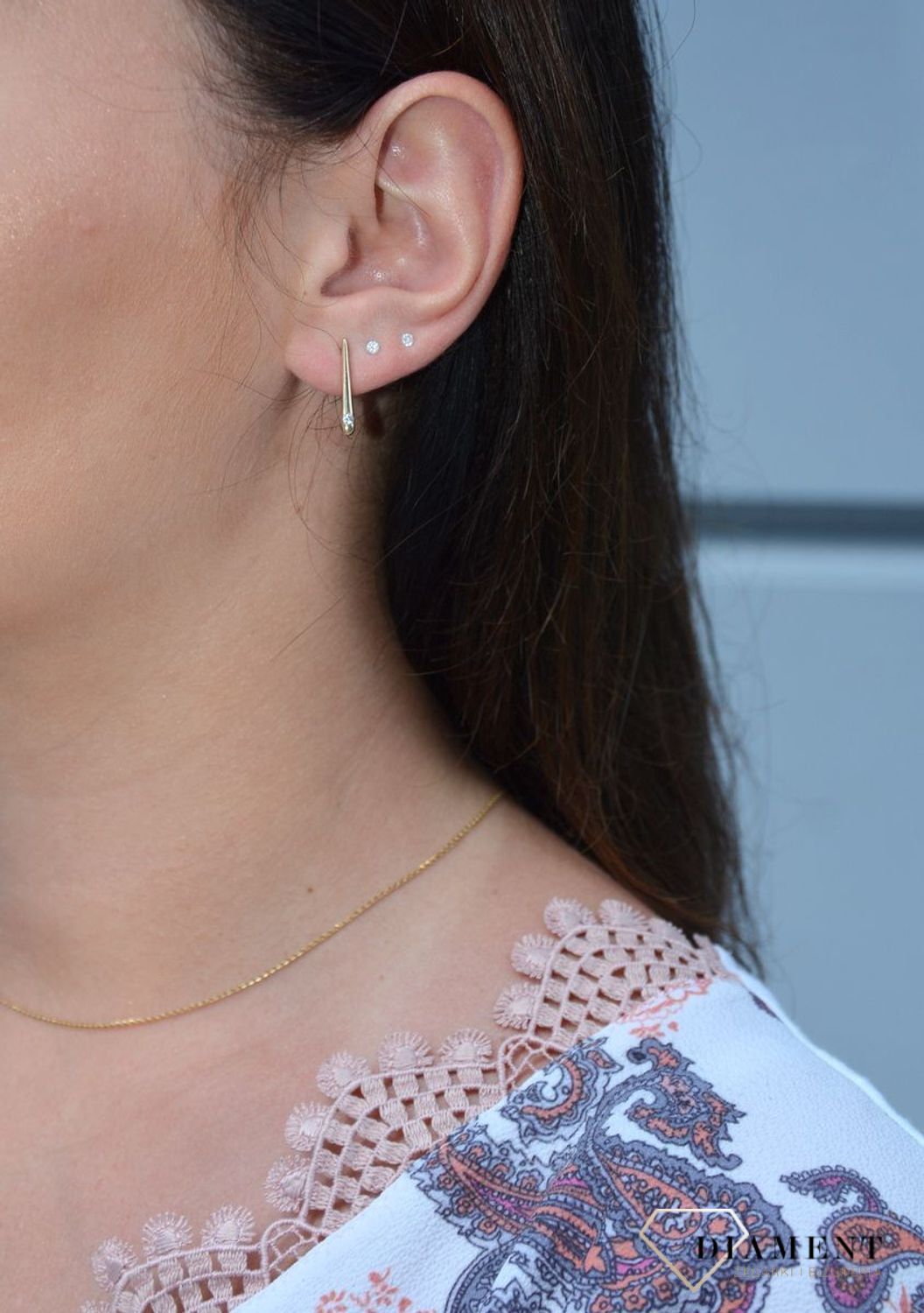 Kolczyki złote pałeczki na sztyft 585.jpg